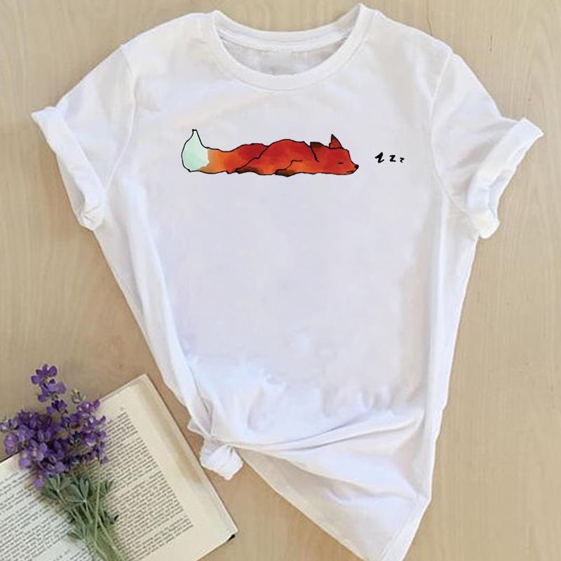 Grafisch T-shirt Korte mouw Zomer Top Wild dier Zoet Trend Schattig Jaren 90 Print Dames Vrouwelijke T-kleding Casual damesmode T-shirt