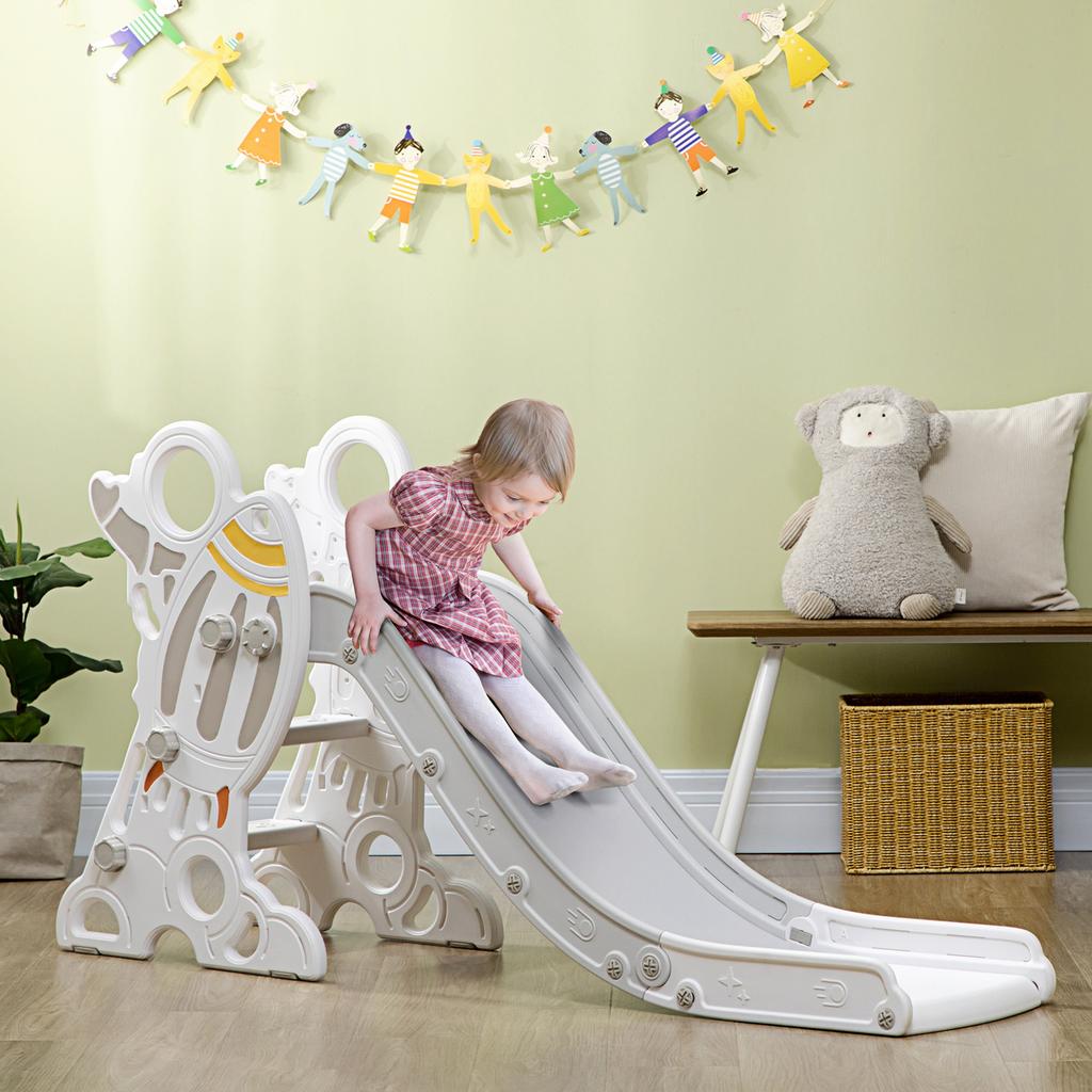 Slide for children aged 1.5 to 3 years. Rocket design. Sticker set. Grey. 157 x 46.5 x 80 cm