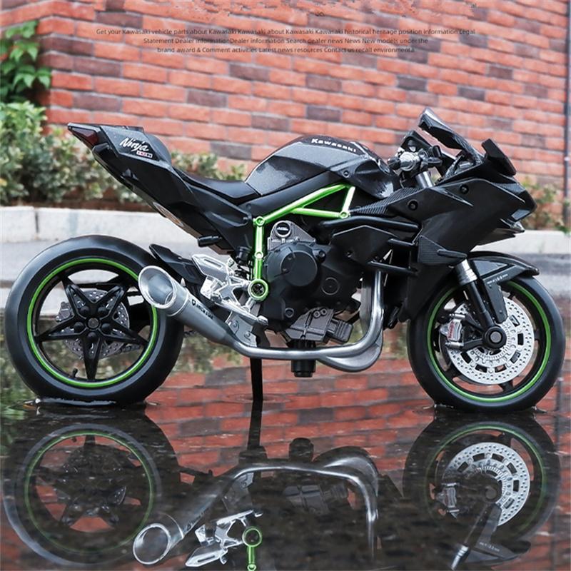 1/12 Kawasaki Ninja H2R aliaj curse cross-country motocicletă model simulare jucărie stradă motocicletă model colecție copii cadouri