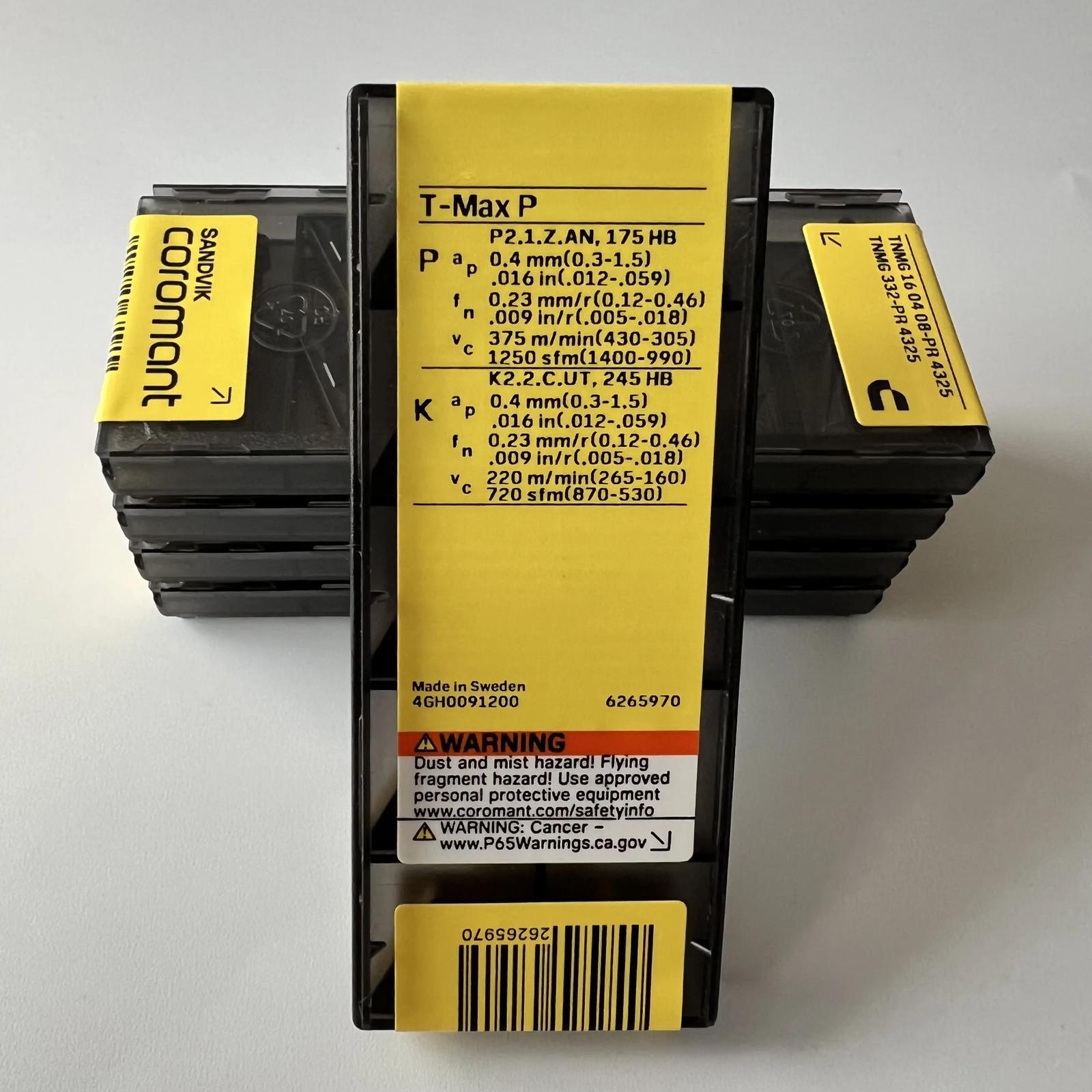 

SANDVIK / TNMG160408-PR 4325 / Industrial indexable Carbide Inserts 10 Pcs