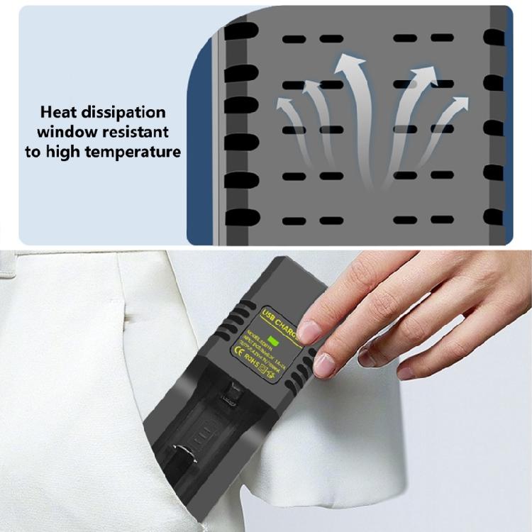 1 Set Battery Charger Adapter with USB To Type C Charging Cable for 18650/26650/21700/16340/14500/18500/10400/16650