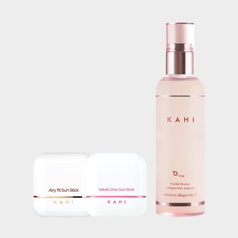 

KAHI Airy Fit & Velvet Glow Sun Stick + Mist 3-Item Set