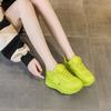Inner height increase 7 leather dad shoes women, spring new versatile platform muffin casual shoes spring