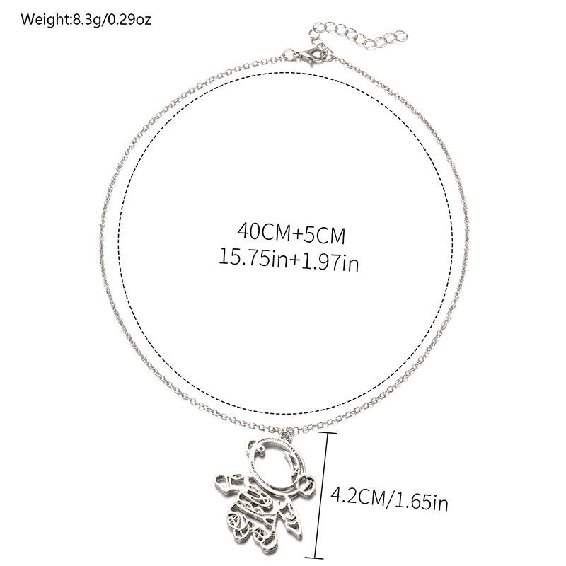 

Прыгающая цепочка-свитер ювелирные изделия космонавт космонавт космонавт ожерелье из нержавеющей стали мужская и женская универсальная шейная цепочка