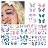 12 Sheets Waterproof Temporary Glitter Butterfly Tattoos Suitable for Women Girls Shiny Glitter Body Art Stickers with Butterfly Wings