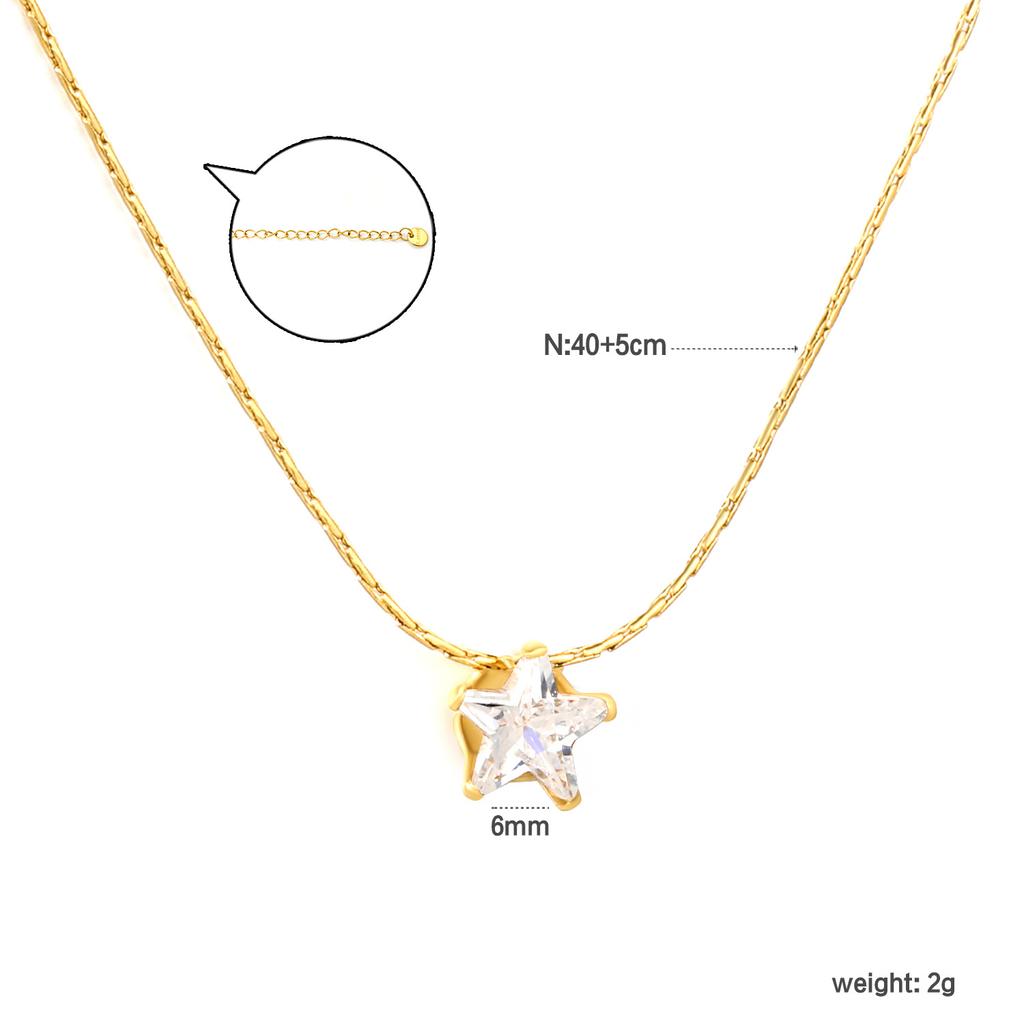 Jewelry Necklace Stainless Steel Cross White Zirconium Pendant Gold Versatile Exquisite Small Necklace Women