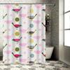Colorful Birds Drinks Shower Curtain Pink Blue Yellow Green White Decor Home Bath Waterproof Fabric Modern Bathroom Accessories