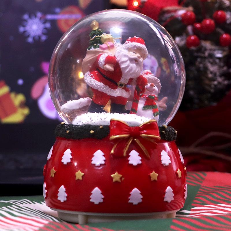 Children's Christmas Decorations: Crystal Ball Music Box Ornament for Tabletop