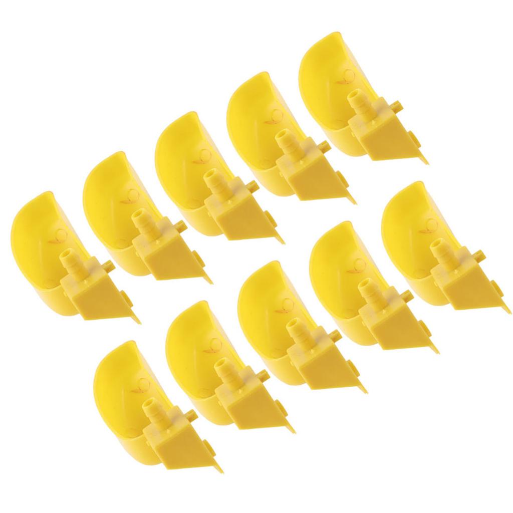 10Pcs Automatic Waterers Yellow Drinking Cups Bowl for Quail Chicken Birds Large SizeLeft