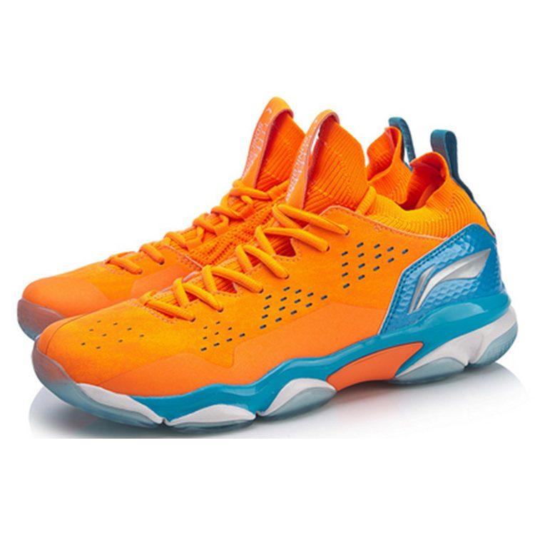 Li Ning 2 Rutschfest Leicht Nicht Rutschend Leicht Mittelhoch Badminton Schuhe Unisex Neon Glow Orange AYZP001-1