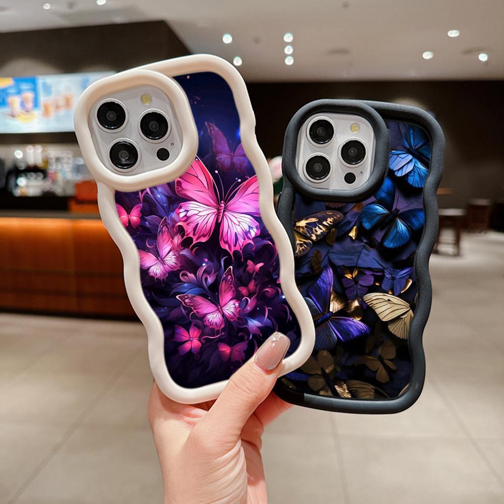 Macaron Soft TPU Phone Case for Xiaomi Poco X3 X5 X6 M6 Pro Redmi 12C 13C Redmi Note 10 11 12 13 Pro 10s 11s 12s Cover Ae65 Butterfly Flower Art Cute
