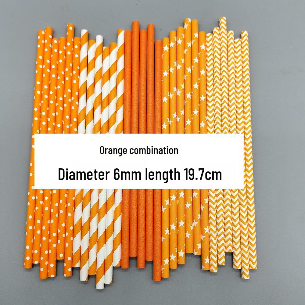 100 Biodegradable Striped Paper Straws - Colorful Drink Party Decorations