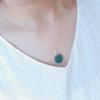 Ice-Clear 18K Gold Clasp Natural Blue Water Jade Pendant Necklace