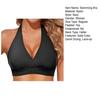 Women Swimming Bra V-Neck Design Lace-up Halter Beach Style Bikini Bra Sexy Solid