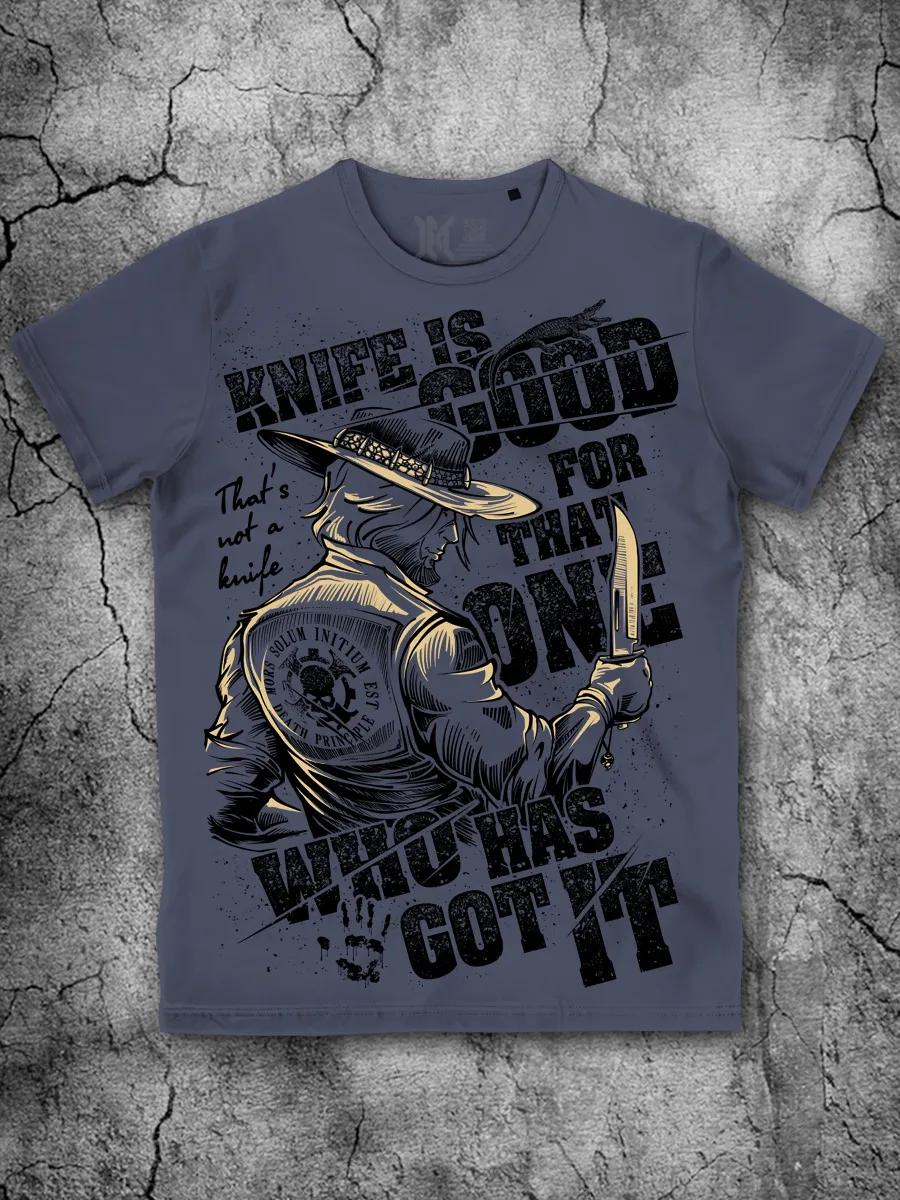 Grey Printed Knife T-shirt 3XL