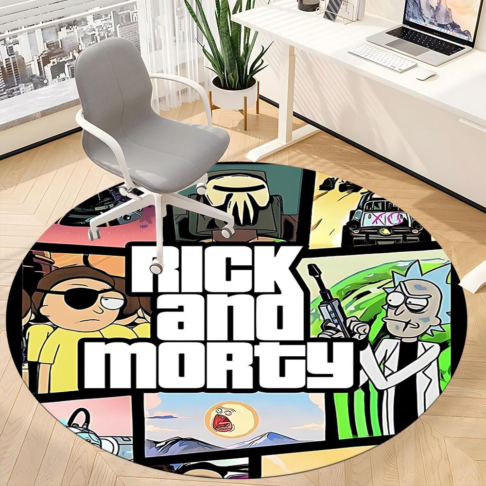 1pc Rick and Morty Office Round Area Rug, Indoor Mat Suitable For Office,Bedroom Living Room Home Decor, Room Deco a0926087