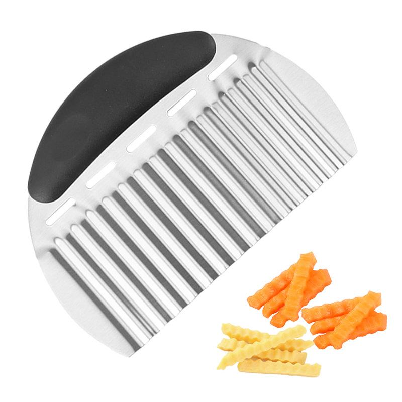 Stainless Steel Wavy Potato Cutter, Crinkle Cutting Tool For Potato, Onion And Vegetables