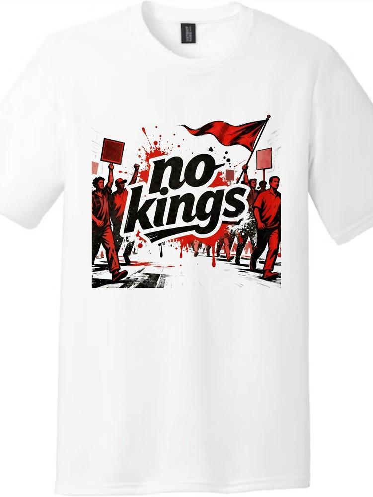 No Kings Protest Streetwear Tee Casual Unisex Trendy Short-sleeve T-shirt