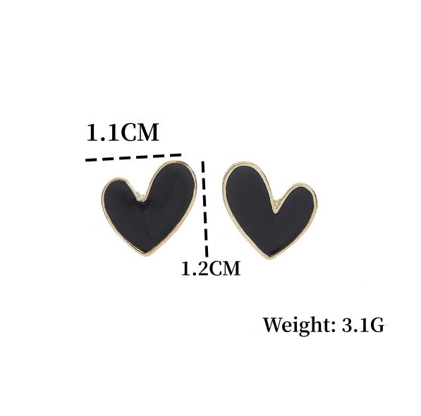 

S925 Copper Needle New Love Design Sense Unique Small Group Earrings Simple Black Women s Ear Zircon Wholesale And Retail чорний