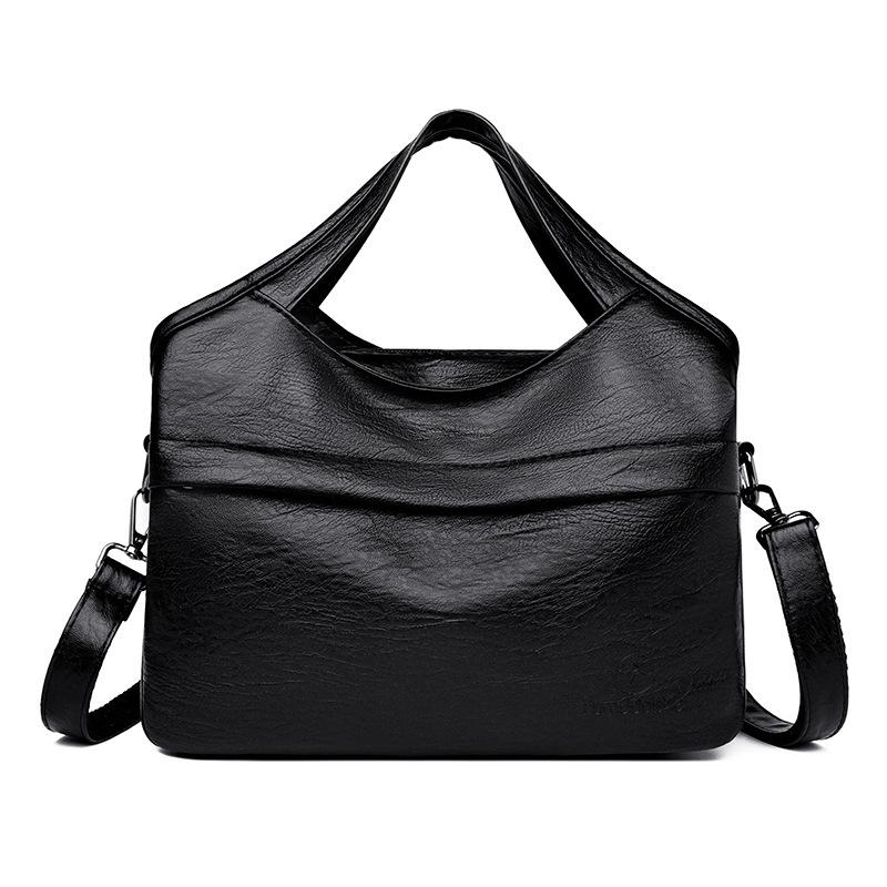 

New Retro Large Capacity Simple Casual New Product Solid Color Soft Surface Texture Casual Commuting Crossbody Shoulder Bag