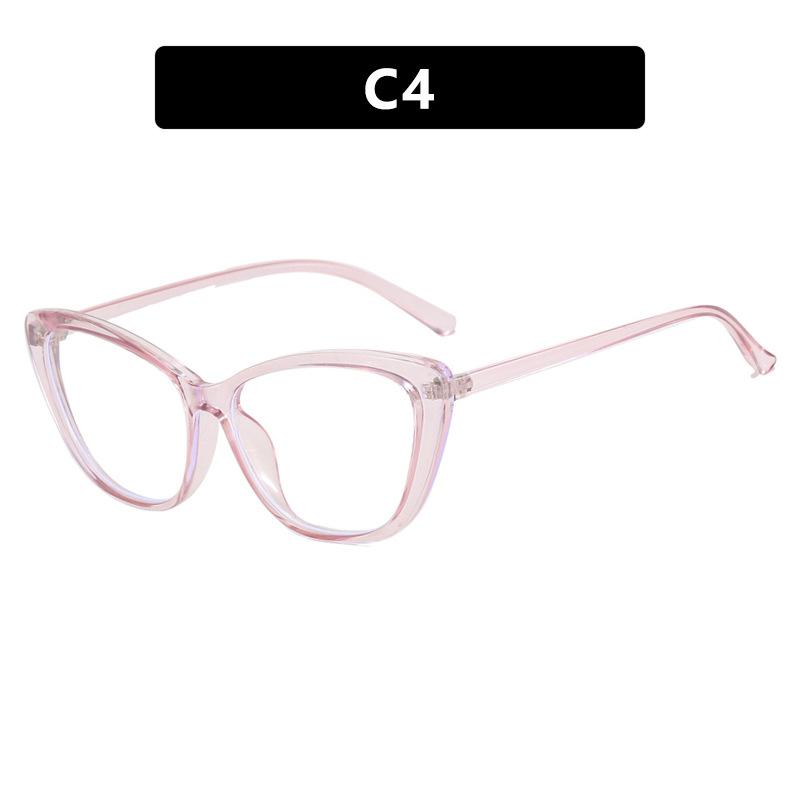 Cat's eye glasses frame can be equipped with myopia flat glasses, female students have no makeup, anti-blue light, round face and thin glasses frame,