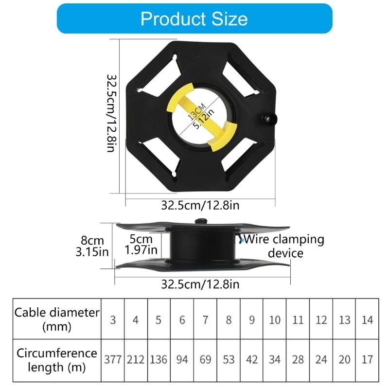 Portable Handheld Cable Reel Organizers Light Weight Wire Storage Reel Closing Line Winding Disk Rolling Line Dish