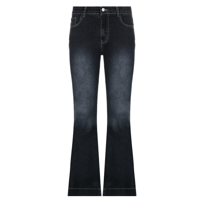 Pantalon En Jean Stretch Femme Grande Taille Jambe Droite Bootcut Y2K - Taille Basse Rétro Streetwear