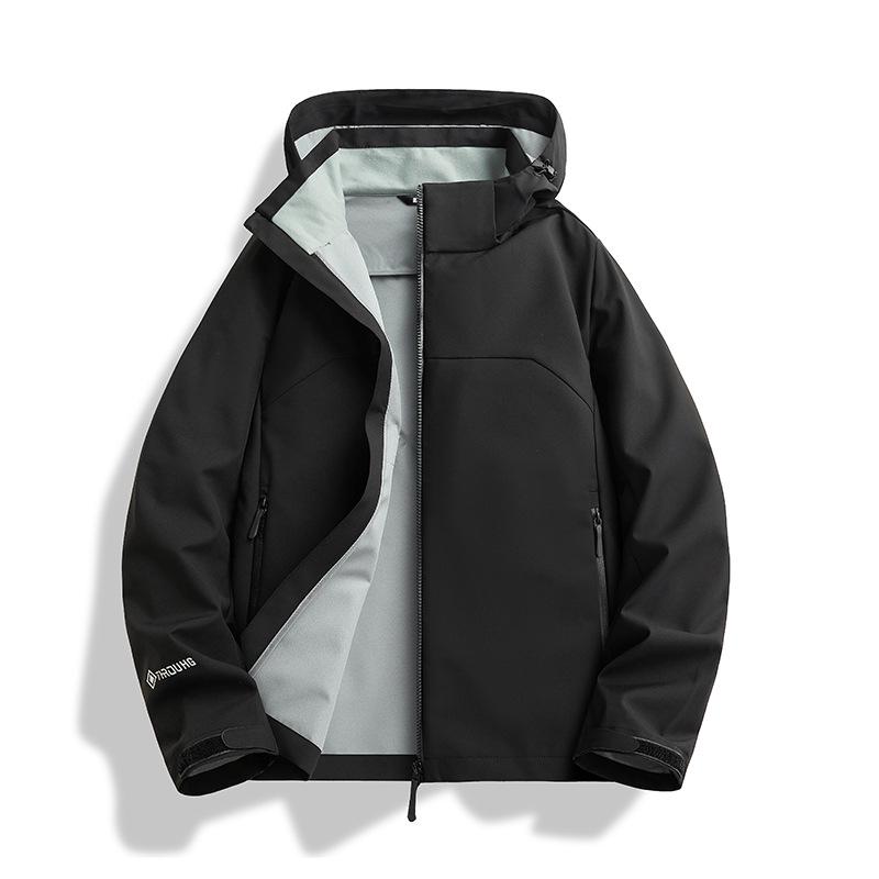 

Женская ветрозащитная водонепроницаемая куртка вермилоново-красного цвета - стиль унисекс для пары 4XL