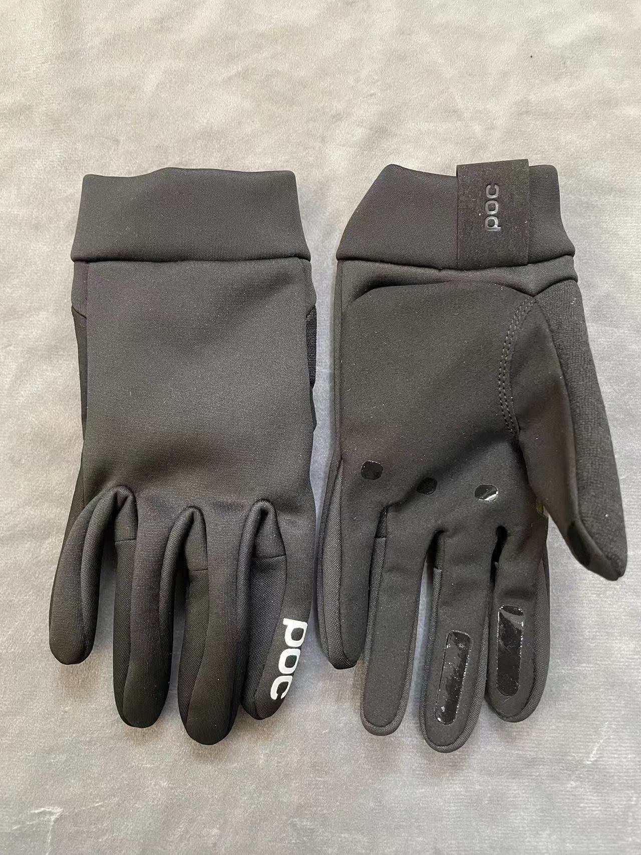 Touch screen waterproof windproof warm velvet outdoor sports cycling long finger gloves S чёрный