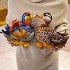 Juguetes de Peluche de Pato Mandarín con Impresión Colorida de Tamaño Real de 25 cm, Muñeco de Animal Suave Relleno, Decoración de Pájaros Enamorados, Regalo de Cumpleaños