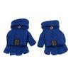 1 Pair USB Heated Gloves Electric Heating Thermal Knitting Gloves Half Finger Winter Hand Warmer for Working Blue