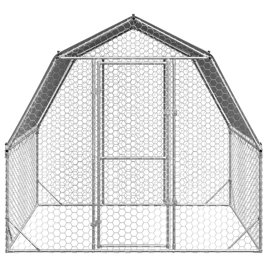 Chicken Coop with Roof 2.5 x 2 x 2.25 m Galvanized Steel
