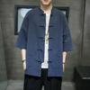 Men's Summer Short-Sleeve Chinese Tang Suit Shirt - Breathable Cotton and Linen
