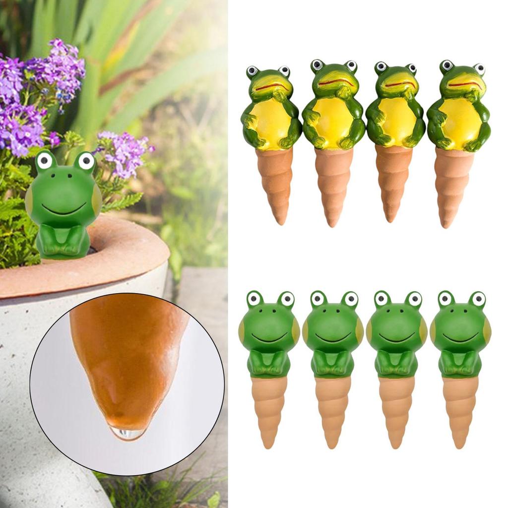 4 Pieces Frog Shaped Plant Watering Spike Automatic Holiday Watering Cute Plant