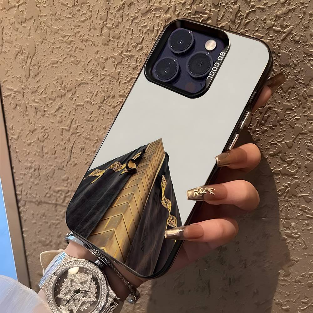 Pilgrims IN Mecca Cover For iPhone 17,16,15,14,13,12,11,Mini,Pro,E,SE4,XS,MAX Black Shockproof Candy Matte Cover