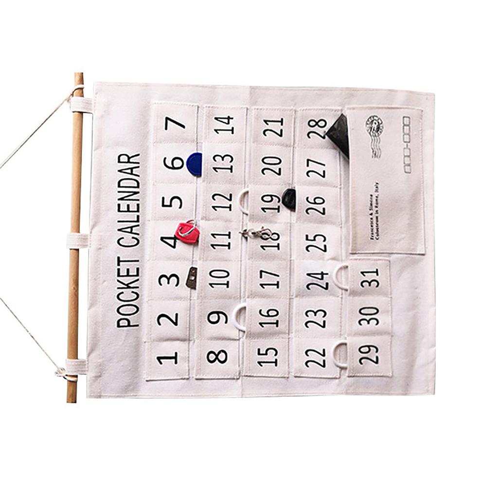 Numbered Calendar Pocket Chart Cotton and Linen Morning Check Classroom Pocket Chart Calendar Wall