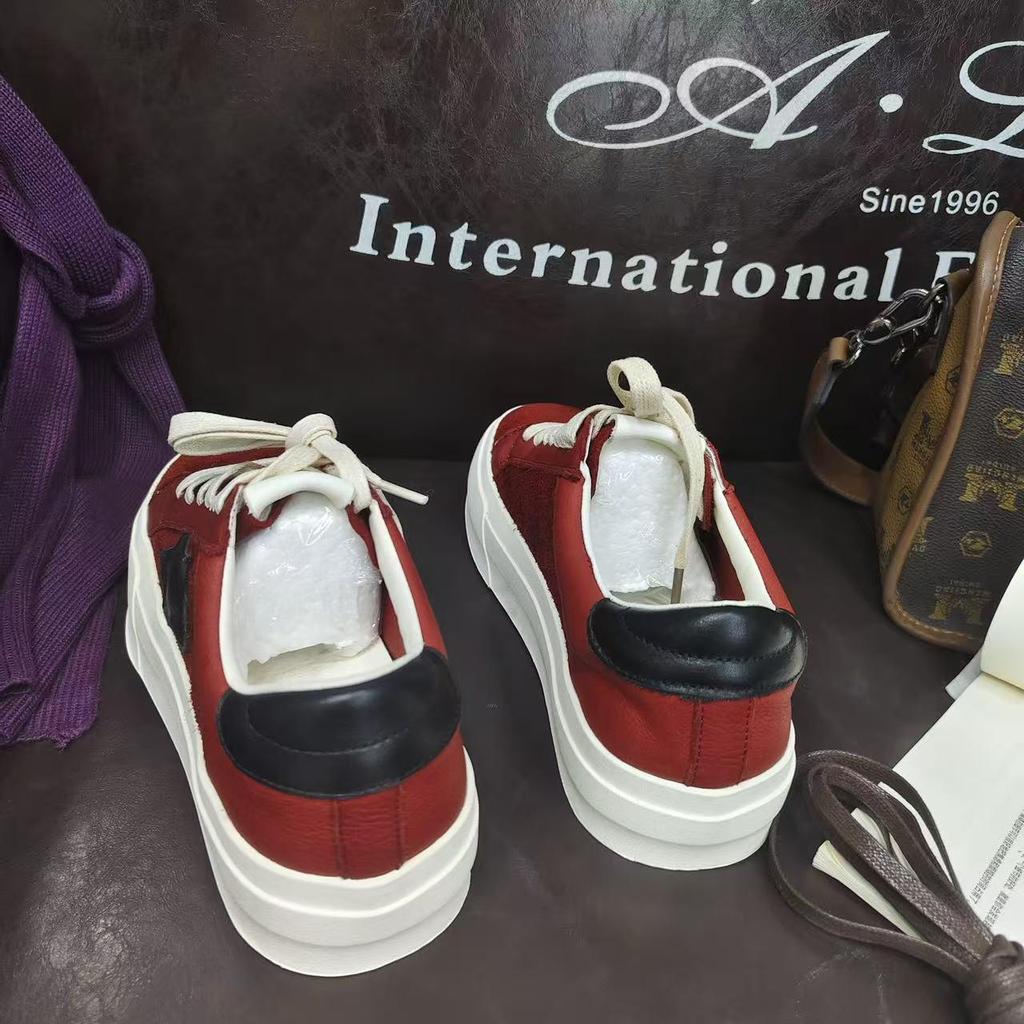 Women's Retro Star Cowhide Sneakers - Autumn 2025 Collection