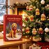 Scatola Regalo Festiva per Bambini Calendario dell'Avvento Cane di Natale 2026 24 Giorni Conto alla Rovescia con Pezzi Ciondoli Animali Carini Ciondoli Acrilici 2D Albero Amanti