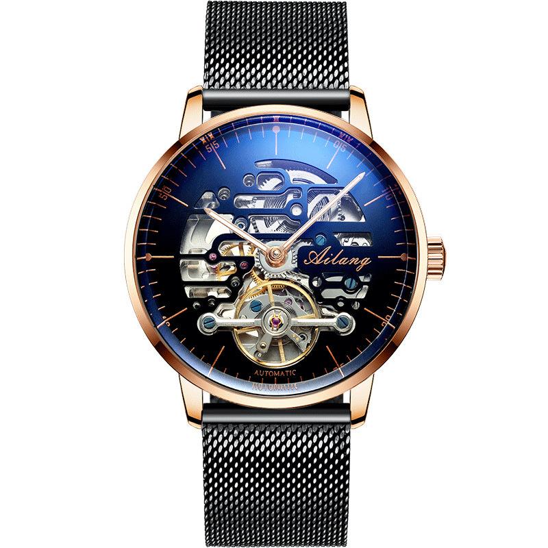AILANG Brand New Automatic Mechanical Watch Waterproof Luminous Sugess Skeleton Watch Fashion Hollow Wristwatch Relojes Hombre
