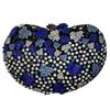 Diamant-Abend-Clutches Herzform Blumen-Handtaschen Luxus Damen Neu Weiß/Gold/Silber Kristall-Hochzeitstaschen Brauttaschen