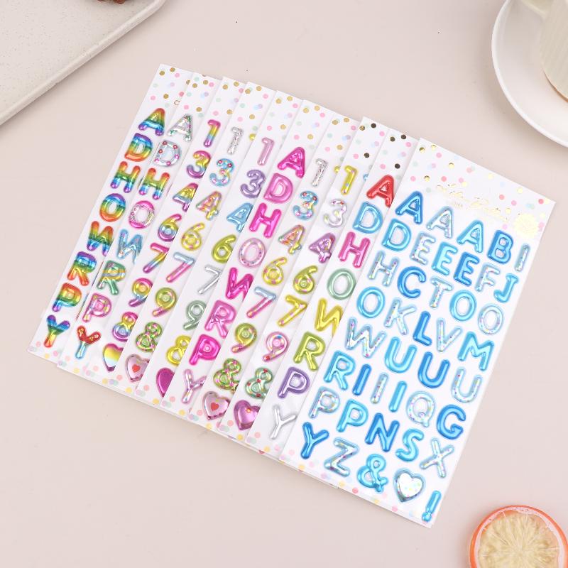 3D Gold Coil Shiny Number Alphabet Stickers For Scrapbook Decals Phone Case Personalized Decoration Crafts