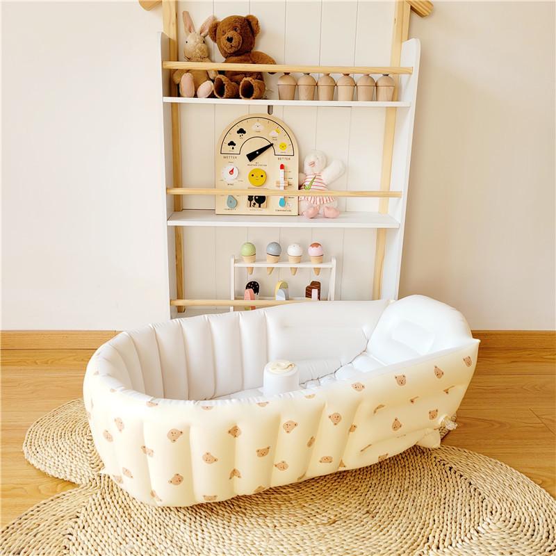 Foldable Inflatable Baby Bathtub: Sit & Lie Newborn Bathing Solution