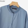 ZANZEA Autumn Women Long Sleeve Buttons Casual Loose Thin Blouse Cardigan Tops