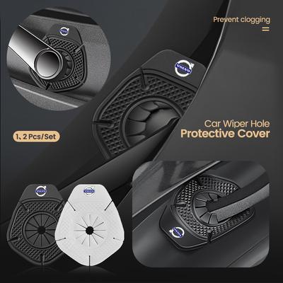 1/2PCS Car Wiper Hole Dustproof Cover Silicone Windscreen Wiper Pads For XC60 V50 V70 S90 Olestar XC40 S80 EX90 XC70 EX30