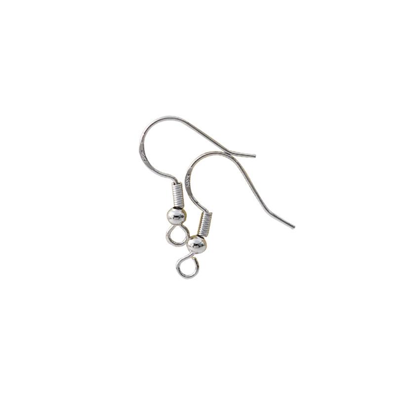 Gancho de Plata S925 con Cuentas - Material para Joyería Hecha a Mano DIY para Accesorios de Pendientes