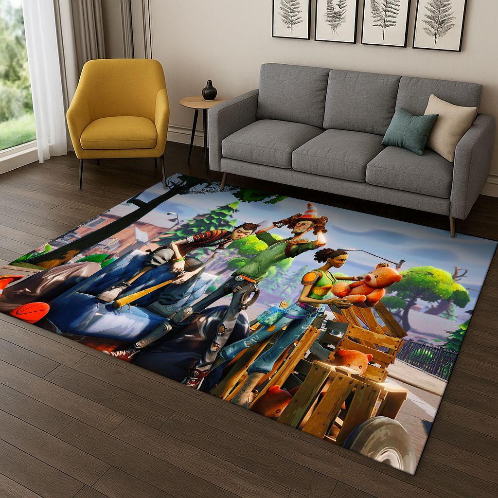 3D Kobercová rohožka s motivem hry F-Fortnite pro ložnici, obývací pokoj, pohovku, předsíň, dekorace do domácnosti, rohožka pro dětský herní prostor, protiskluzová, vánoční dárek