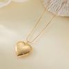 Vintage Heart Locket Necklace With Engraved Floral Designs Adjustable Chain Photo Pendant Jewelry Accessory for Women