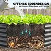 Galvanised Raised Garden Bed with Safety Edging, Outdoor Raised Planter Box with Gloves, 120 x 120 x 43cm, Dark Grey