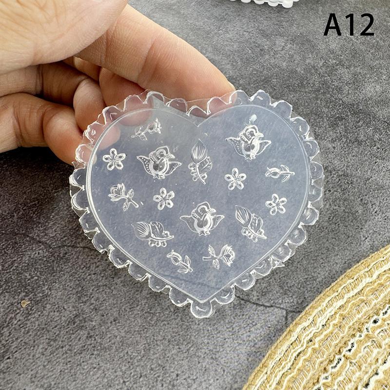 Cartoon Silicone Nail Carving Mold Flower Bow Nail Decorations Stereoscopic Stamping Plate Nails Diy Design Manicure Tools