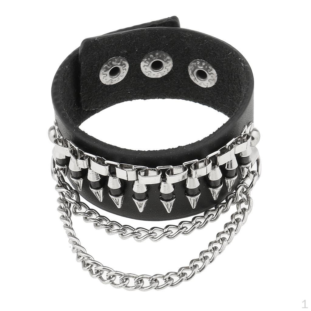 Bracelet Leather Steampunk Bangle Tassel Chain Wristband Women 22cm